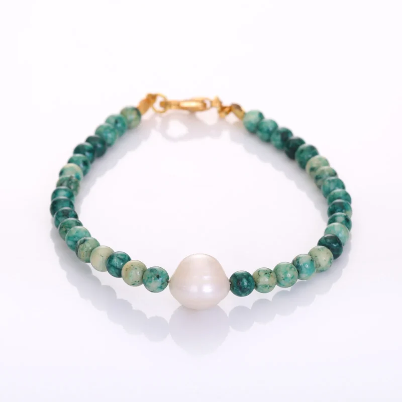 Bracelet Quartz à Chlorite & Perles de Culture