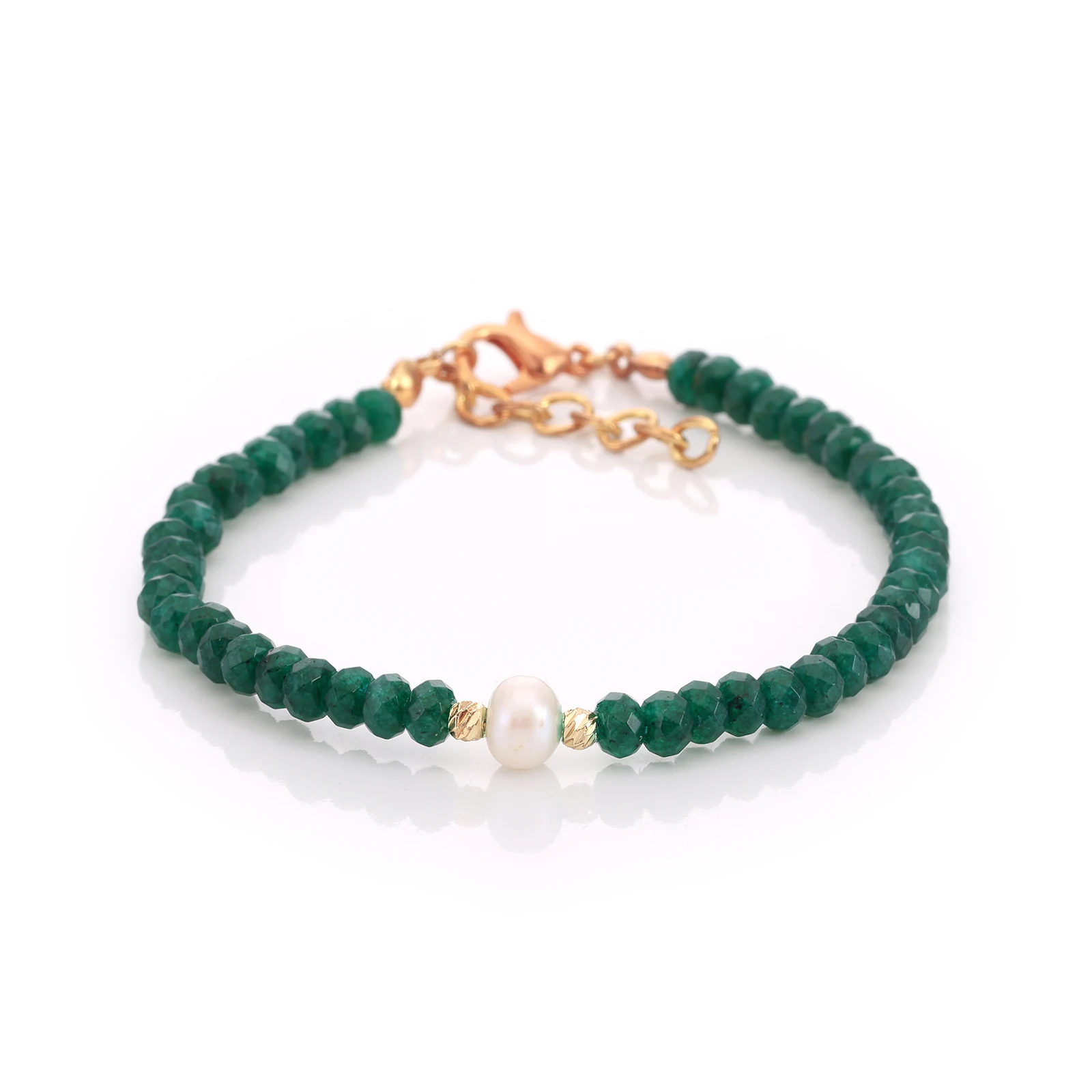Bracelet Jade Vert & Perles de Culture
