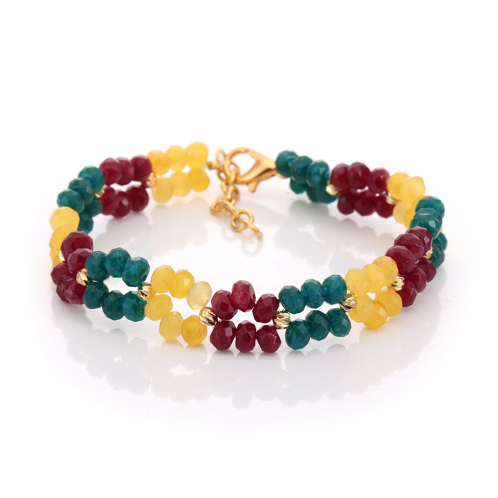 Bracelet Citrine & Jade Rouge — Réf. B010