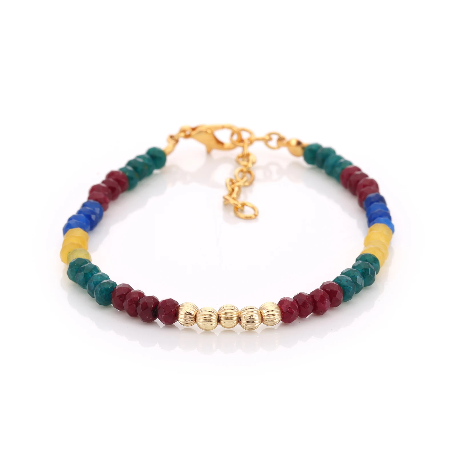 Bracelet Citrine & Jade Rouge — Réf. B012