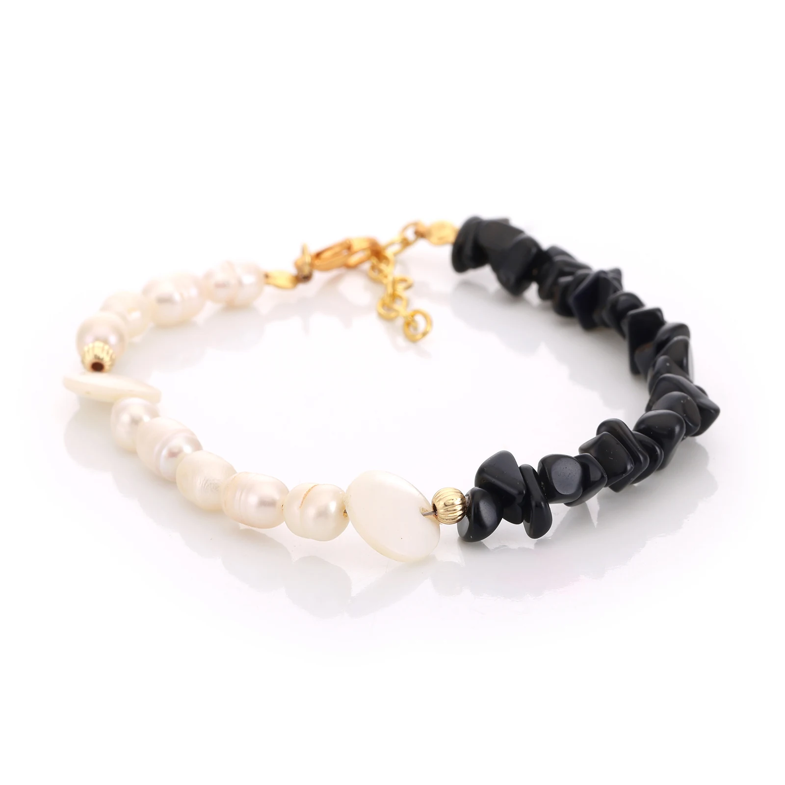 Bracelet Onyx & Perles de Culture