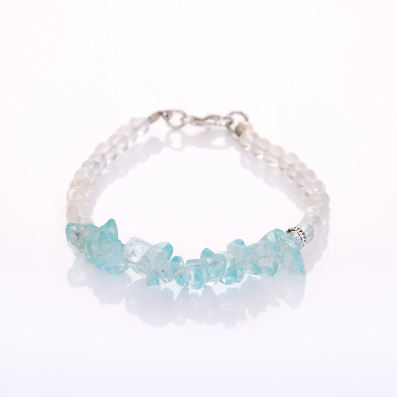 Bracelet Aigue-marine & Cristal de roche