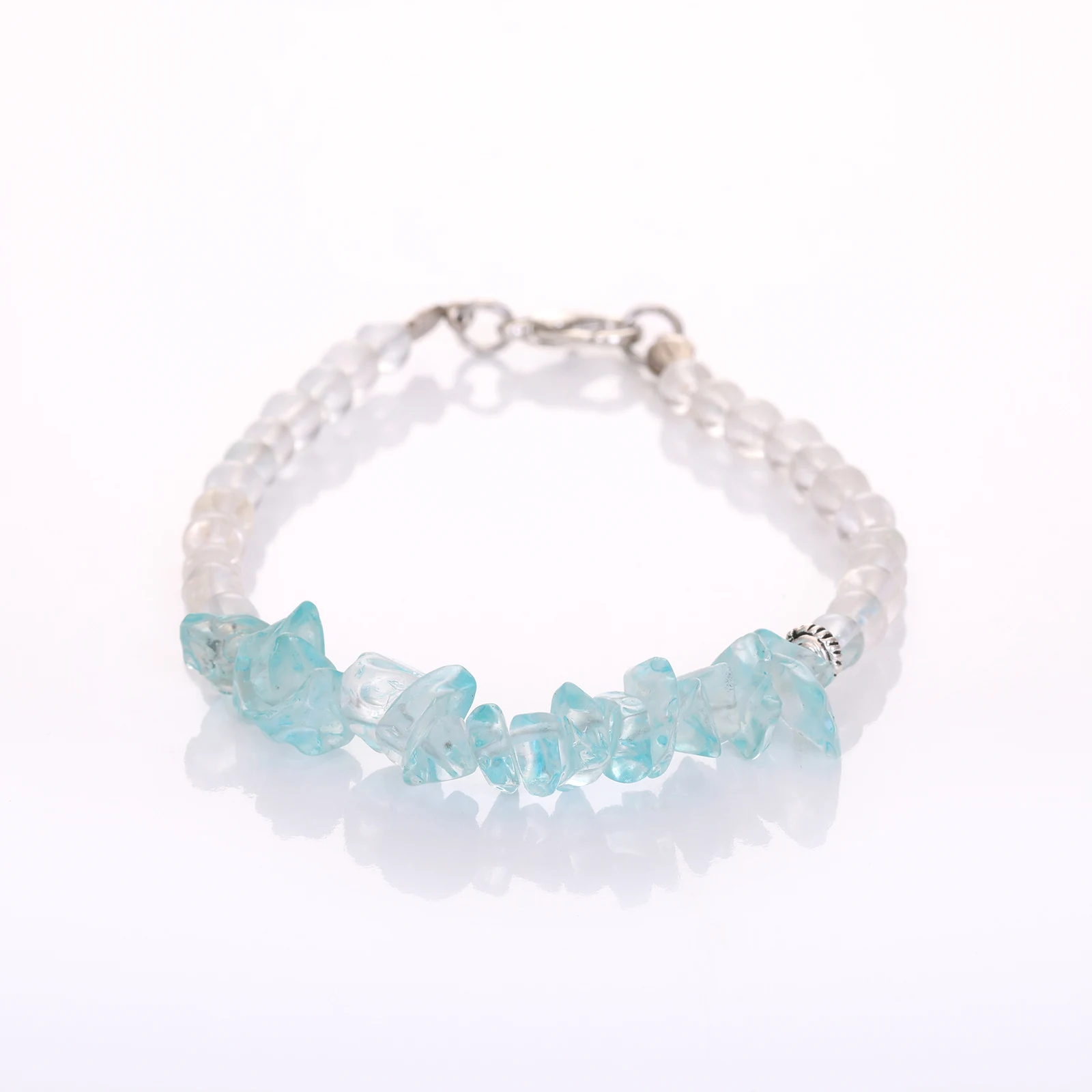 Bracelet Aigue-marine & Cristal de roche