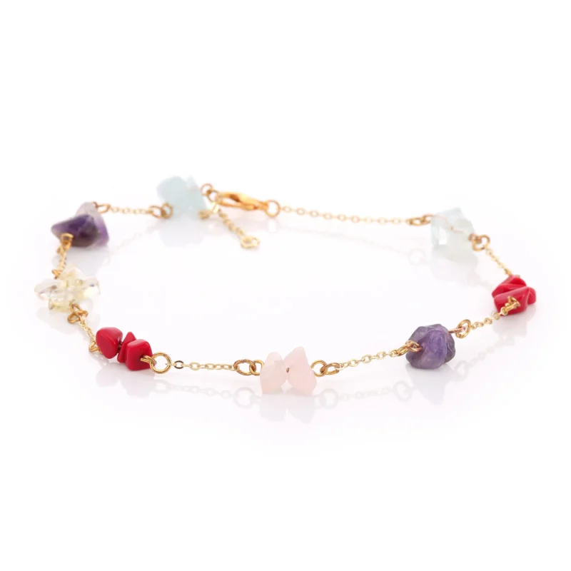 Bracelet Améthyste & Pâte de verre
