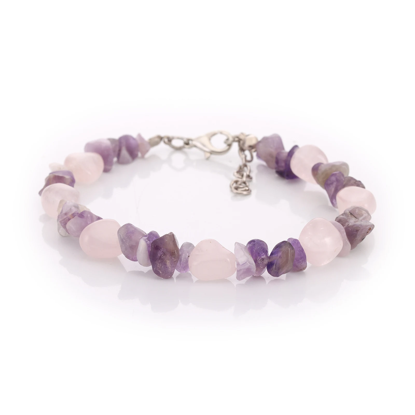 Bracelet Améthyste & Quartz rose — Réf. B036
