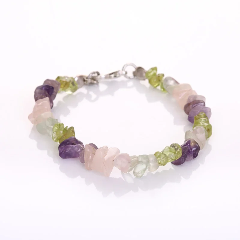 Bracelet Fluorite & Quartz rose