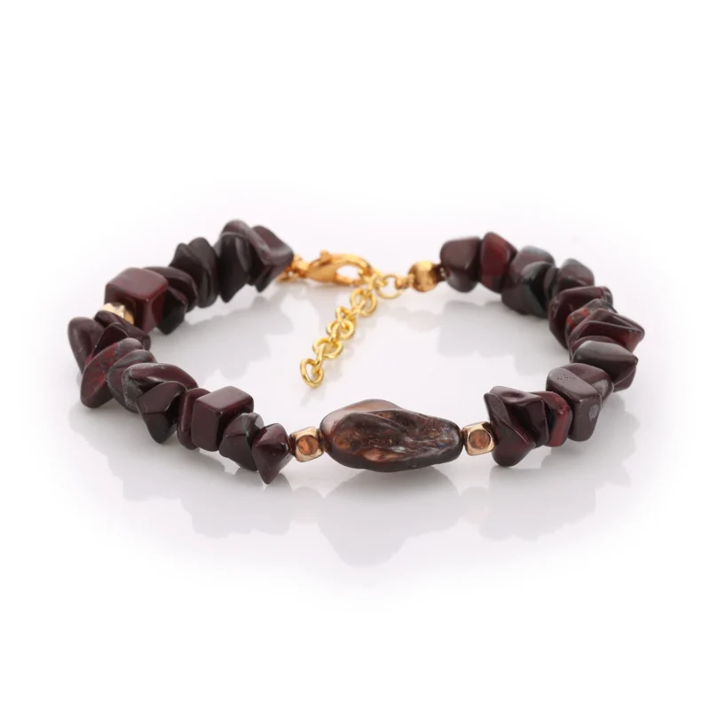 Bracelet Jaspe & Nacre — Réf. B055