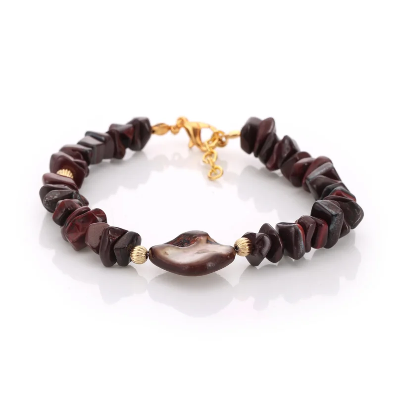 Bracelet Jaspe & Nacre — Réf. B056
