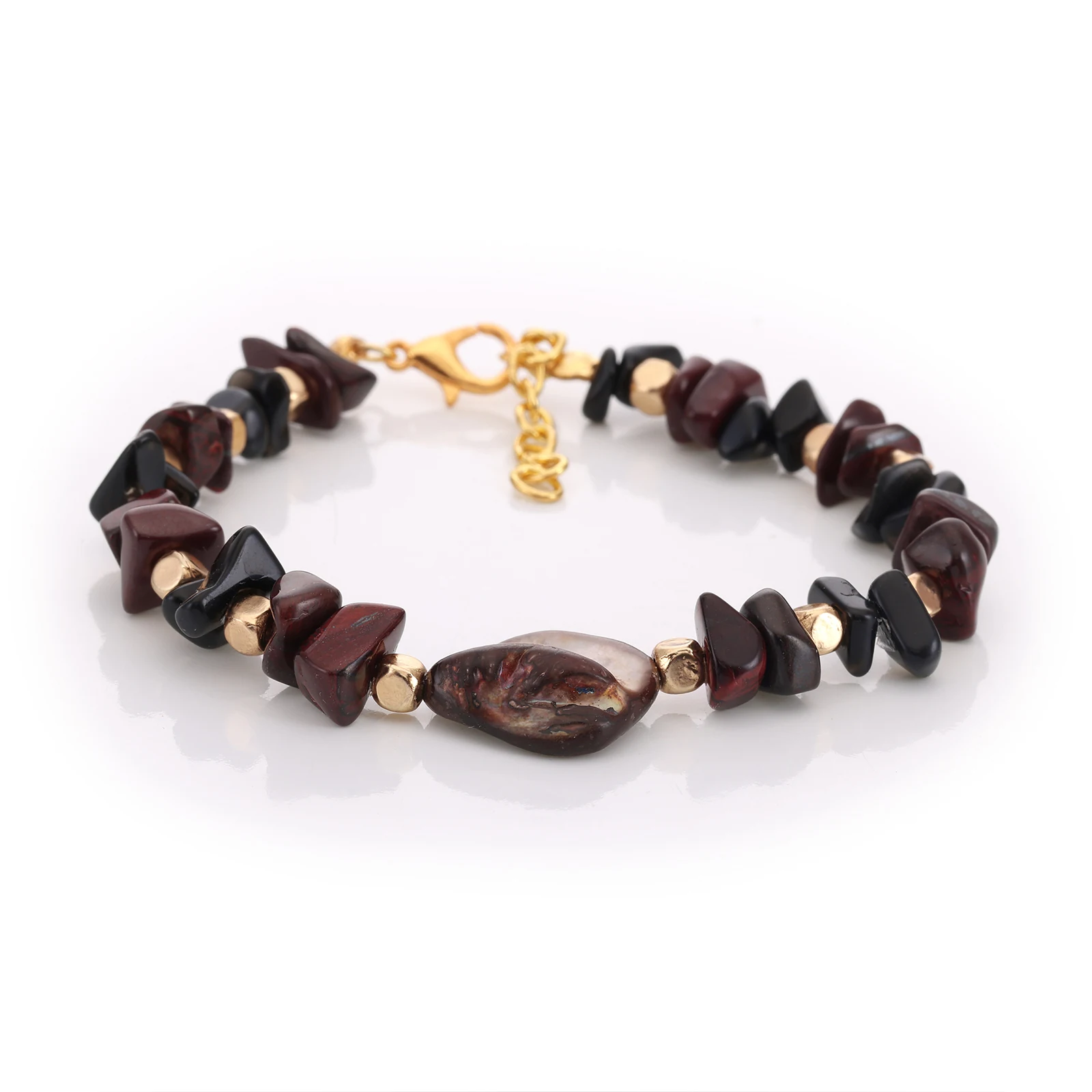 Bracelet Jaspe & Nacre — Réf. B057