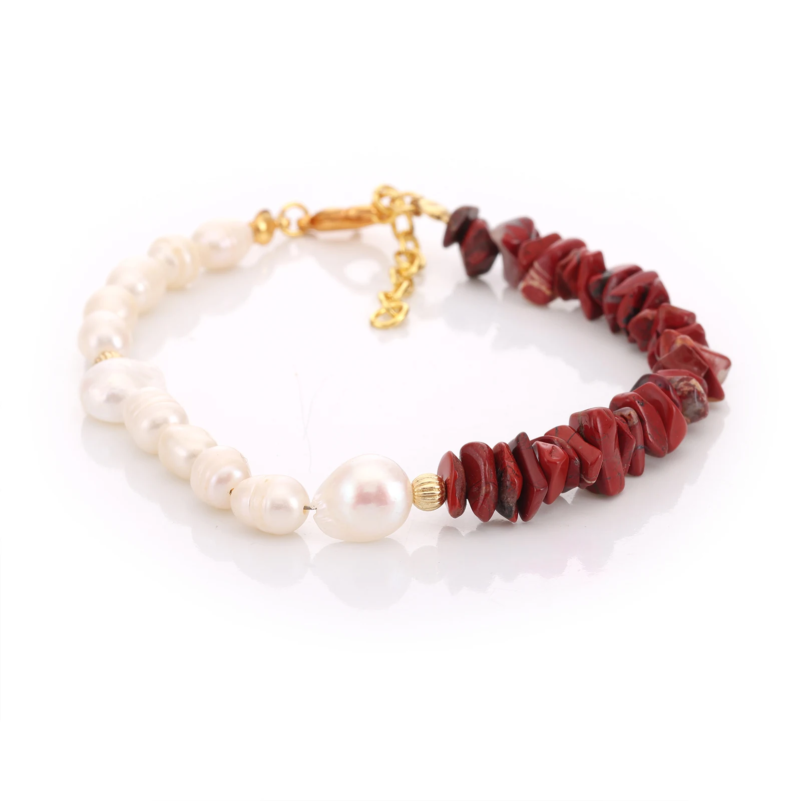 Bracelet Jaspe & Perles de Culture — Réf. B060