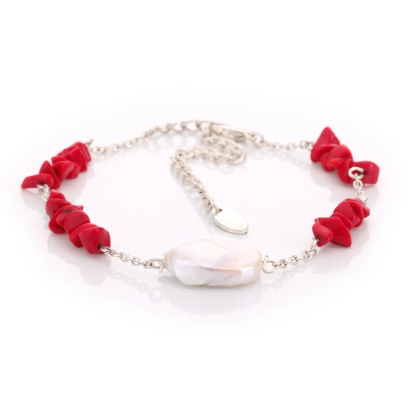 Bracelet Pâte de verre & Perles Baroques