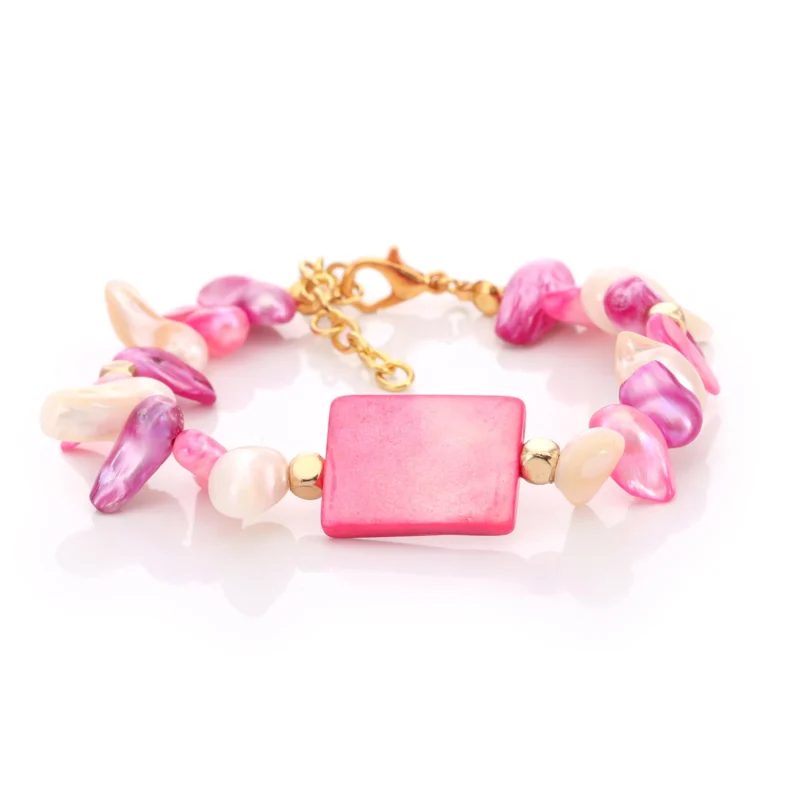 Bracelet Nacre & Perles Baroques — Réf. B077