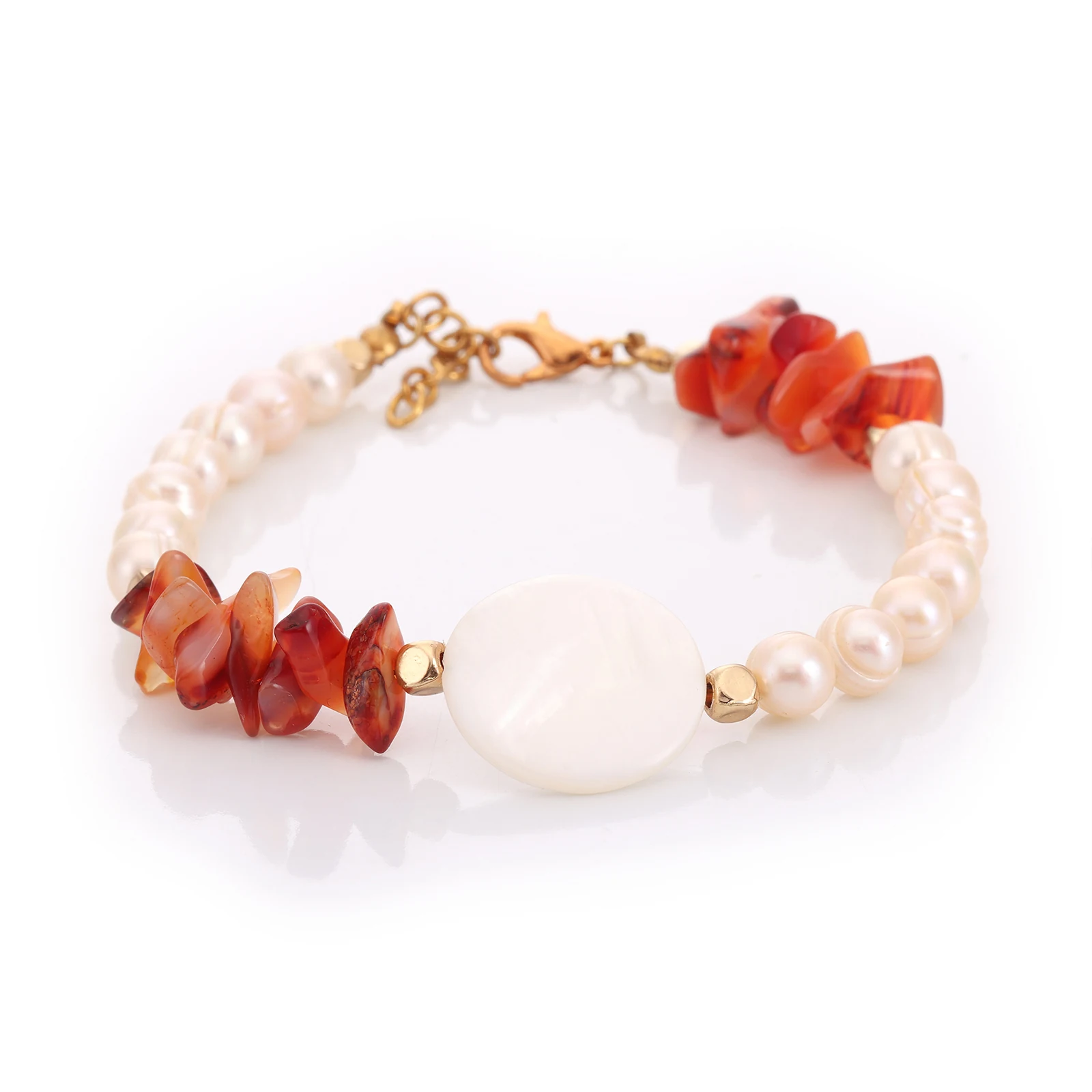 Bracelet Agate & Perles de Culture — Réf. B079