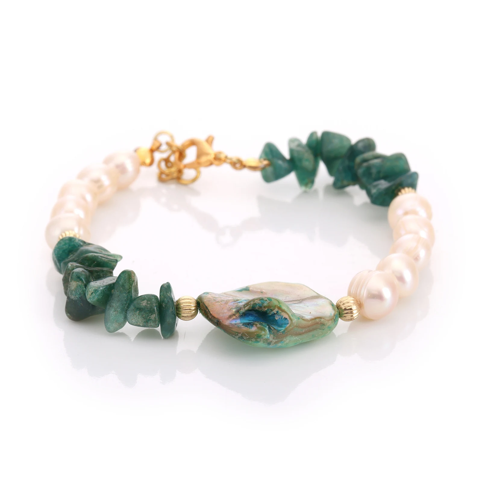 Bracelet Jade néphrite & Perles de Culture