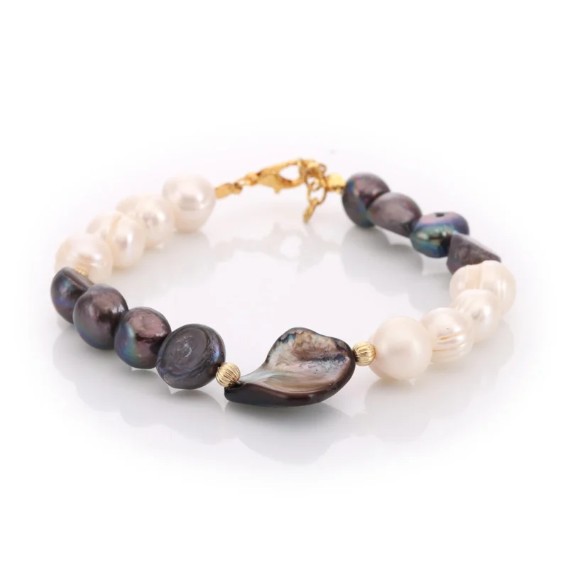 Bracelet Nacre & Perles Baroques — Réf. B095
