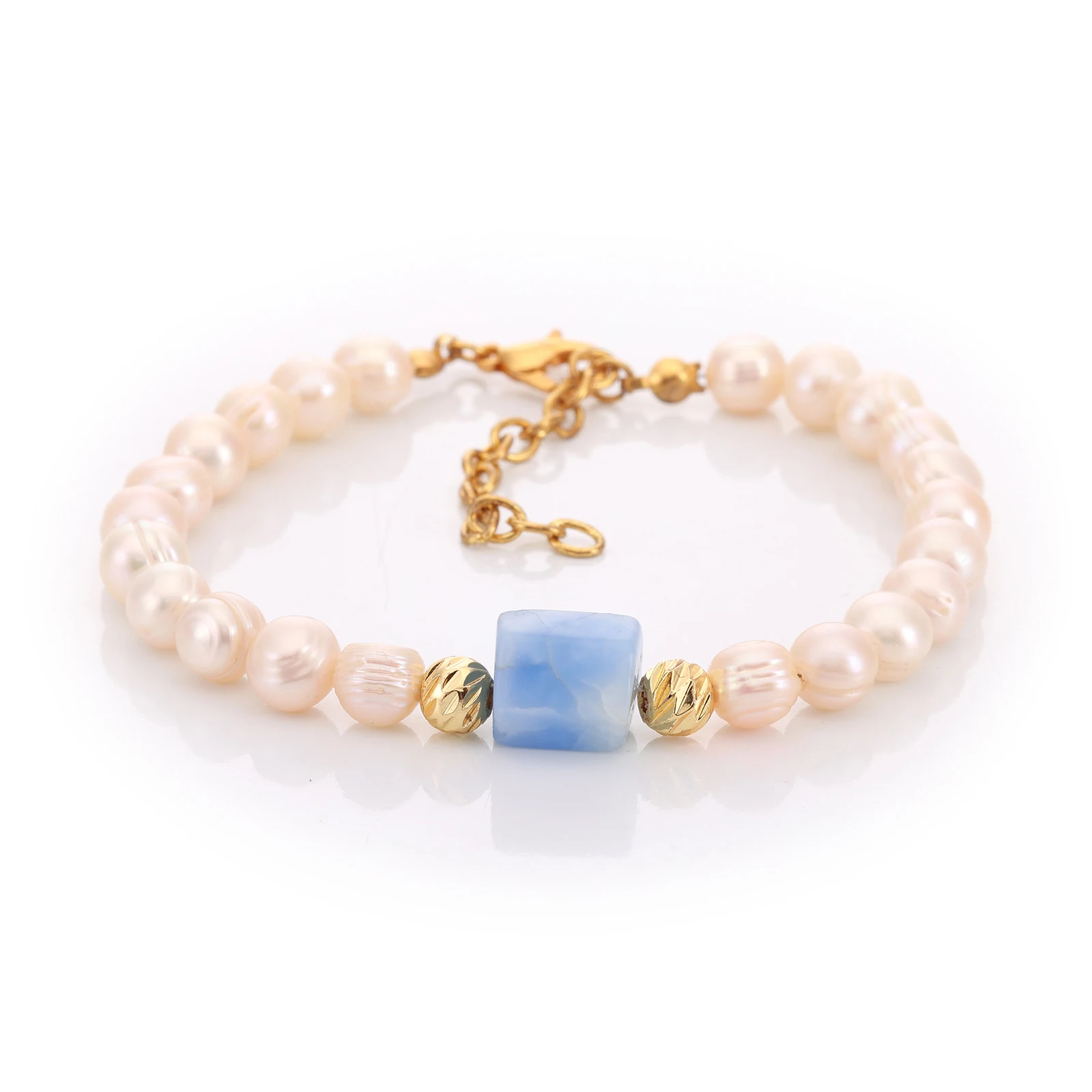 Bracelet Agate & Perles de Culture — Réf. B098