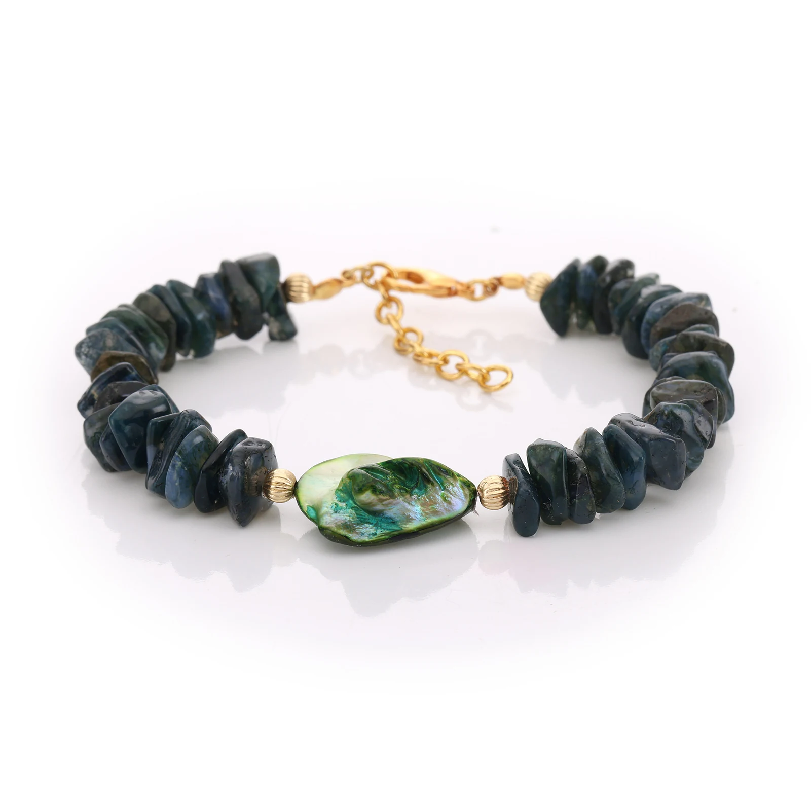 Bracelet Jade néphrite & Nacre