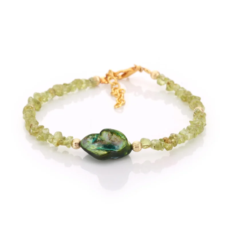 Bracelet Péridot & Nacre