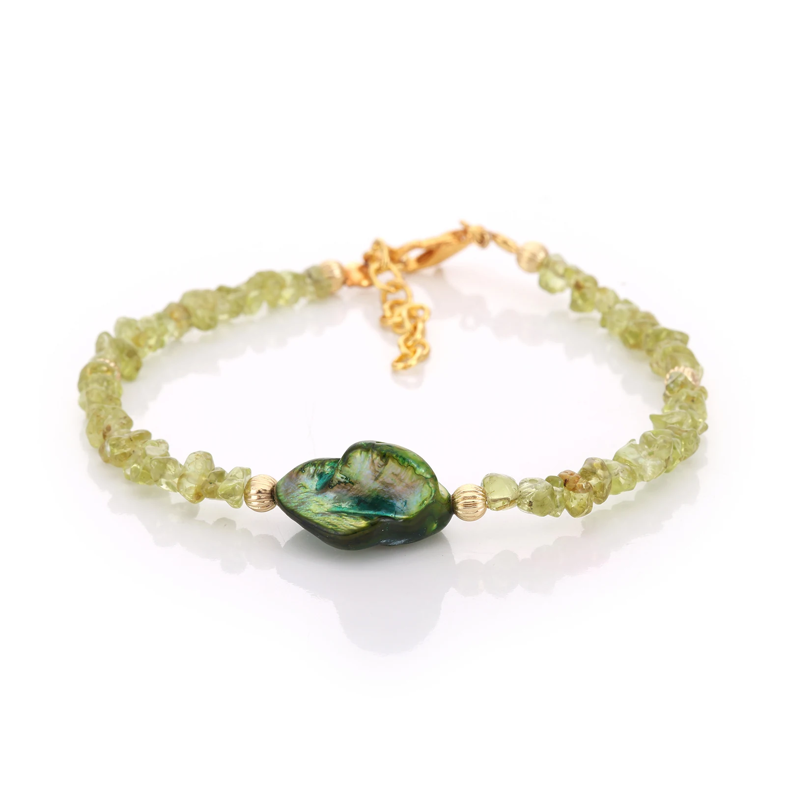 Bracelet Péridot & Nacre