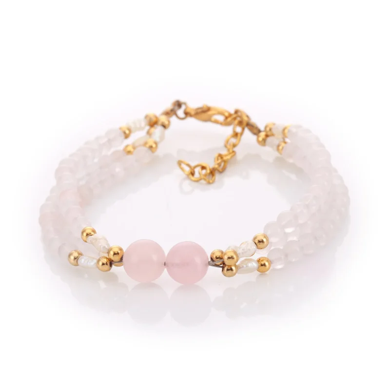 Bracelet Perles de Culture & Quartz — Réf. B109