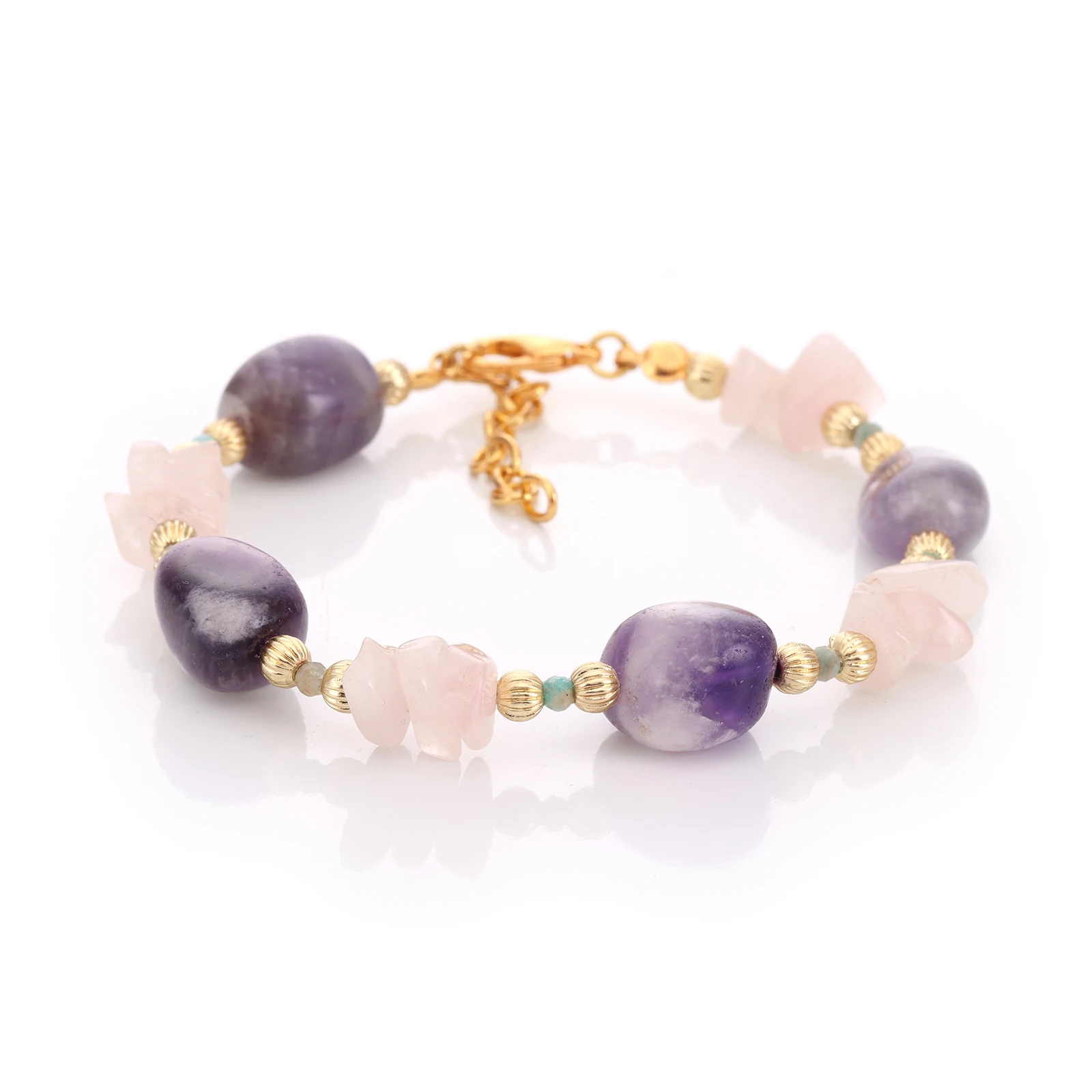 Bracelet Améthyste & Quartz rose — Réf. B111