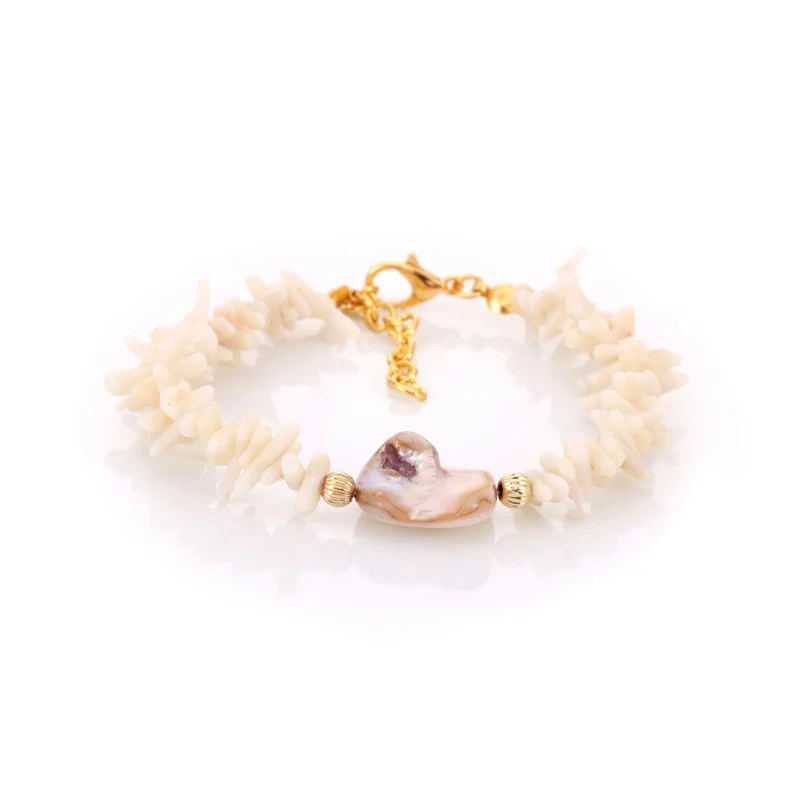 Bracelet en nacre et corail