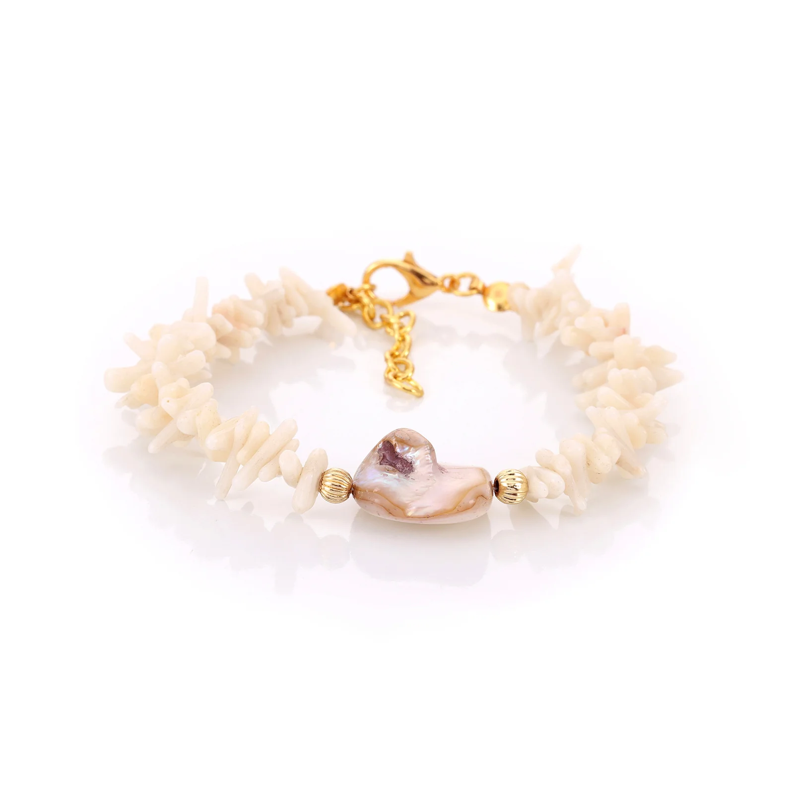 Bracelet en nacre et corail