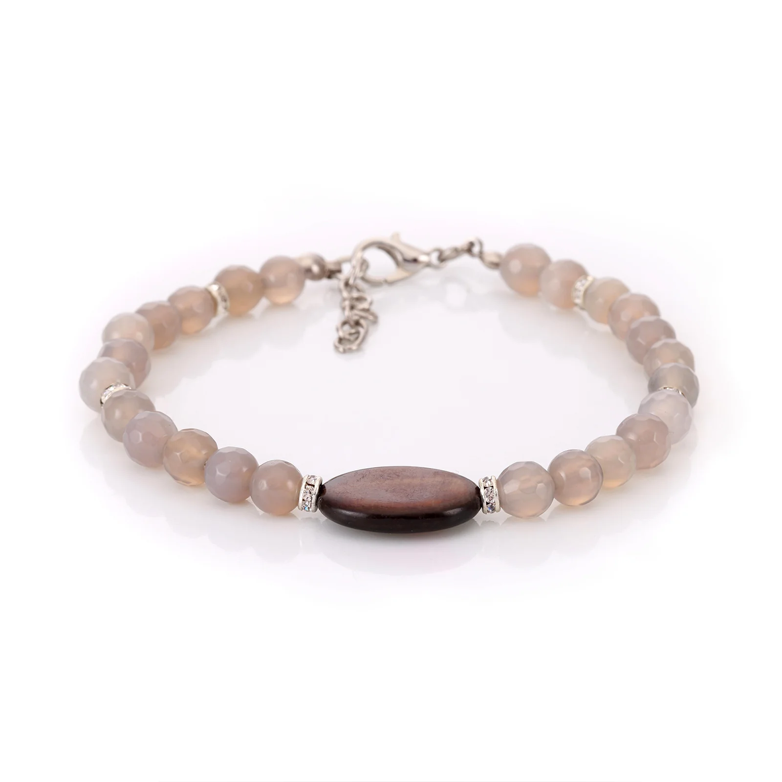 Bracelet en nacre et quartz fumé
