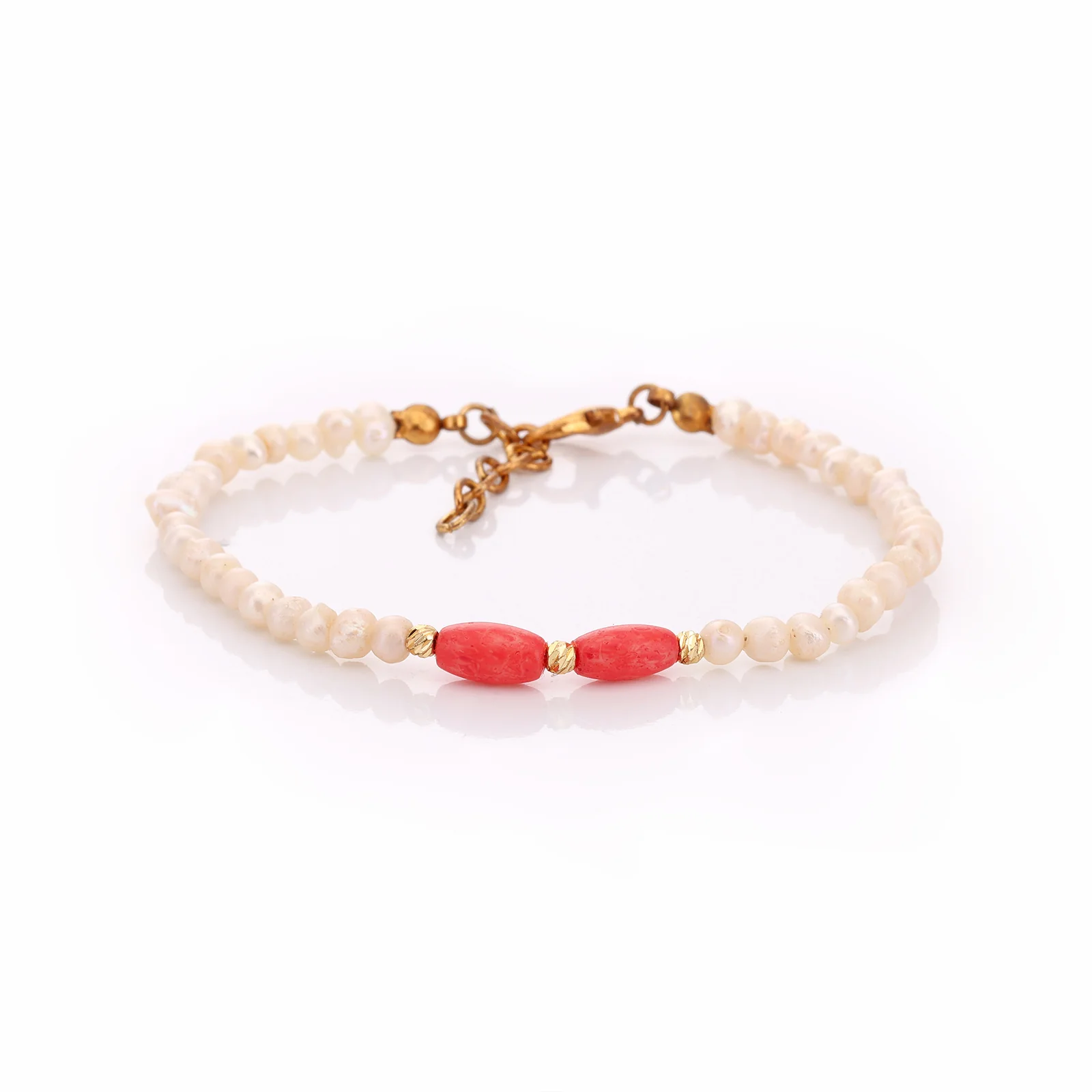 Bracelet en corail et perles d'eau douce