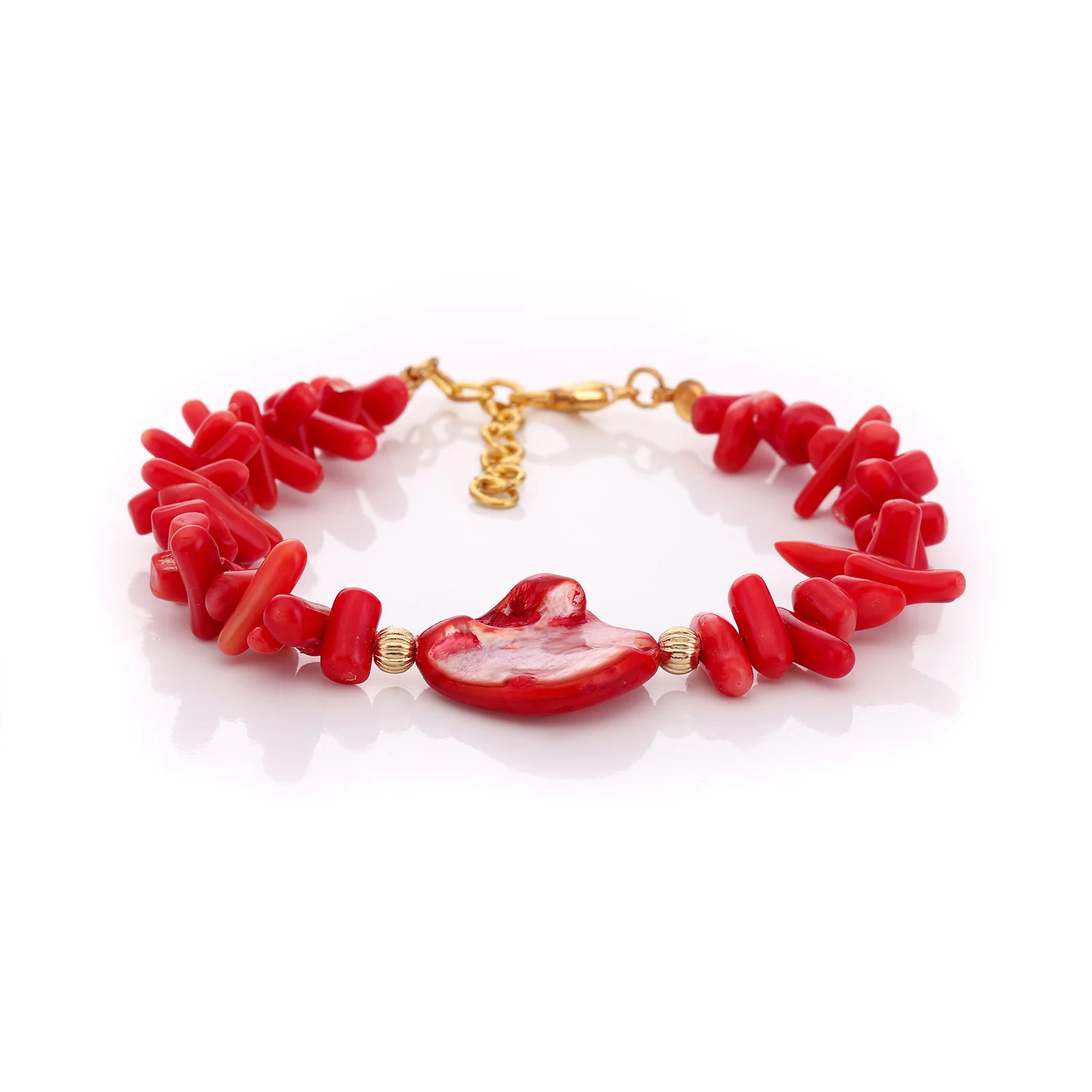 Bracelet en nacre et corail
