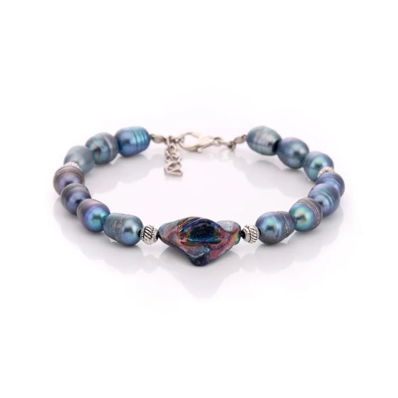 Bracelet en nacre et perles façon Tahiti