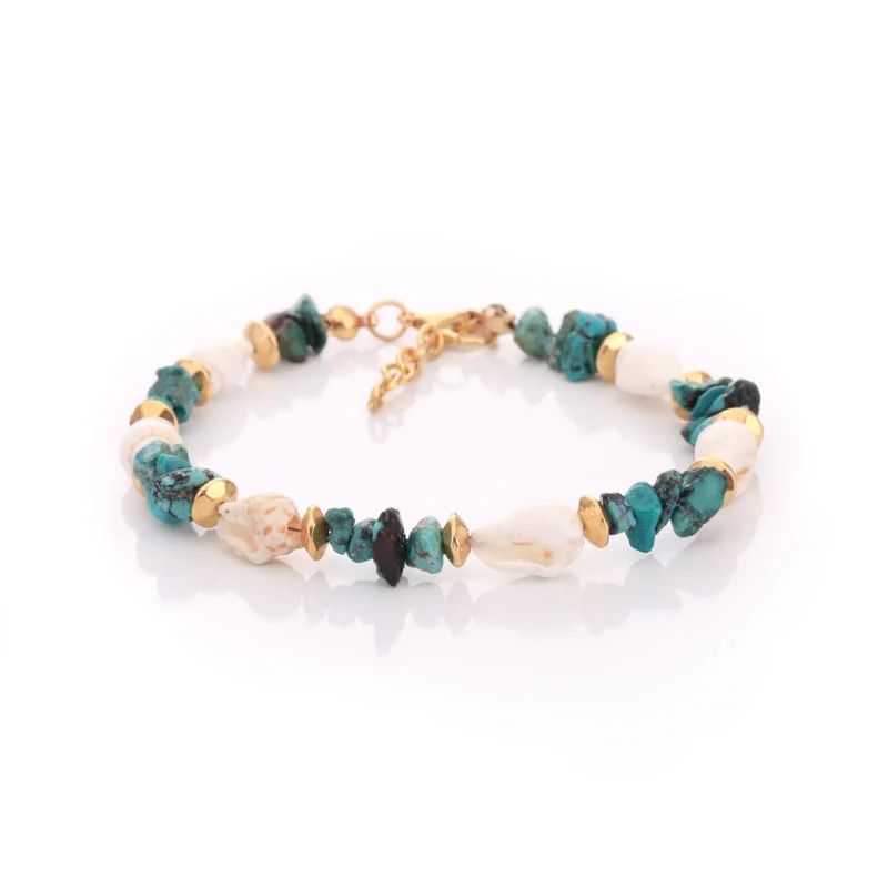 Bracelet en coquillages et turquoise