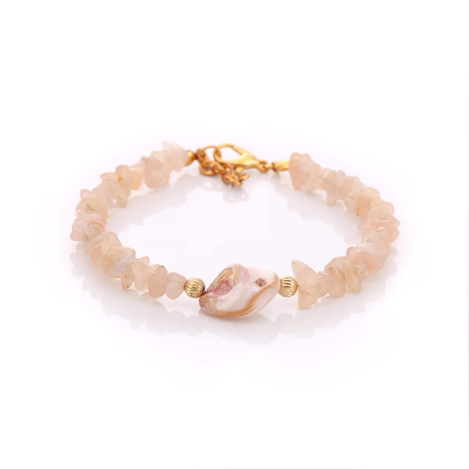 Bracelet en nacre et quartz