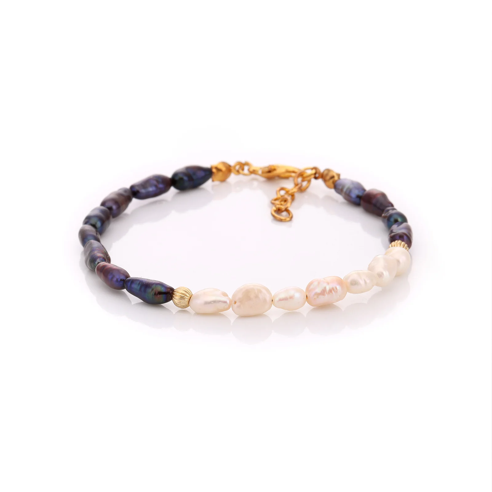 Bracelet en perles d'eau douce et perles façon Tahiti