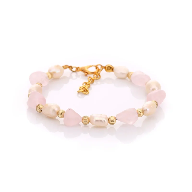 Bracelet en perles d'eau douce et quartz