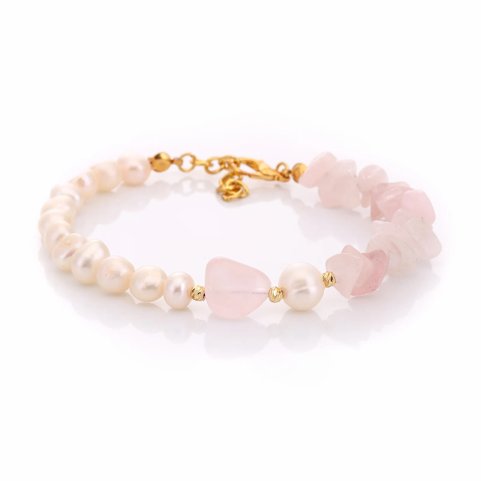 Bracelet en perles d'eau douce et quartz
