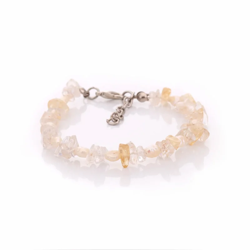 Bracelet en perles d'eau douce, quartz et citrine