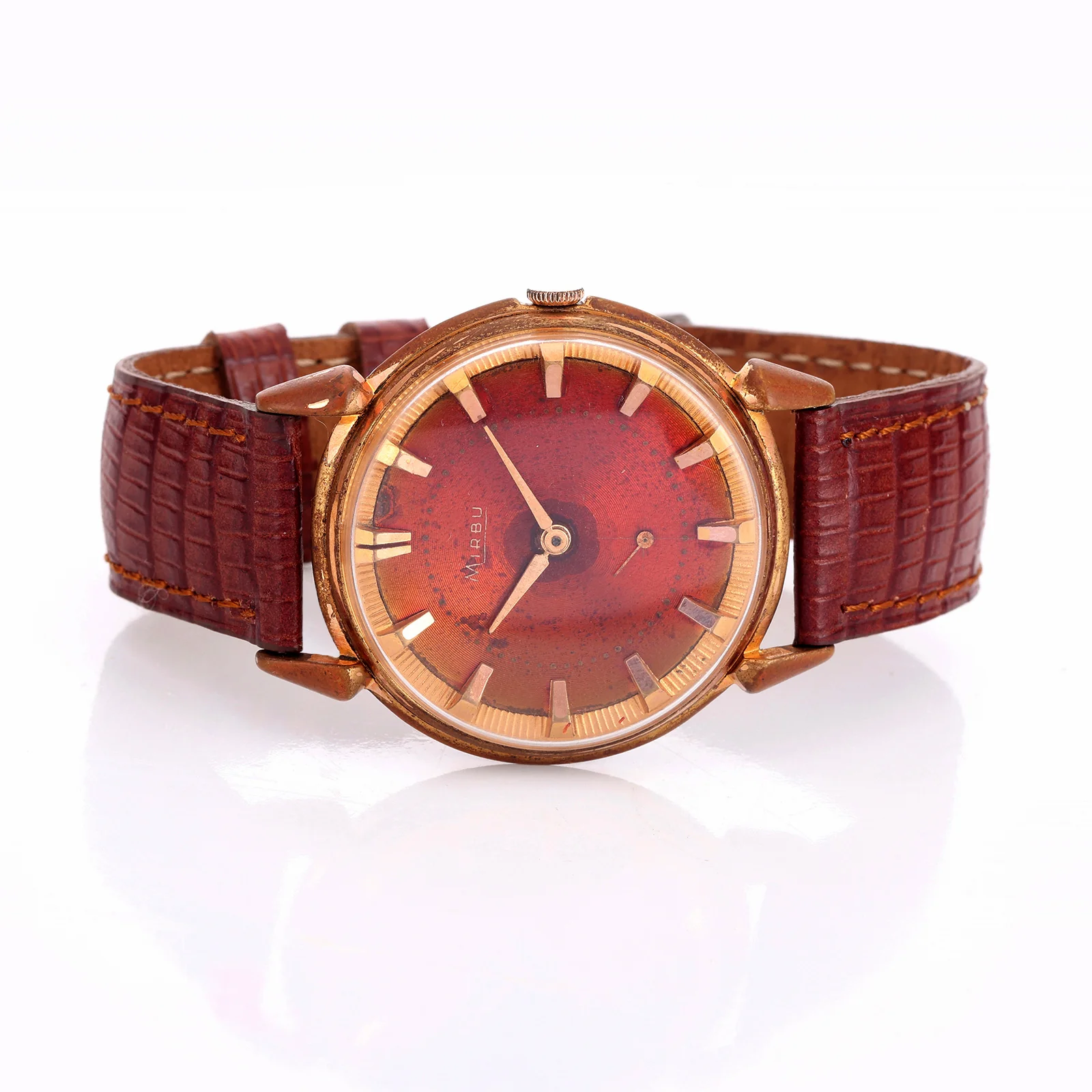 Montre Vintage Mirbu — Cadran Rouge Fumé