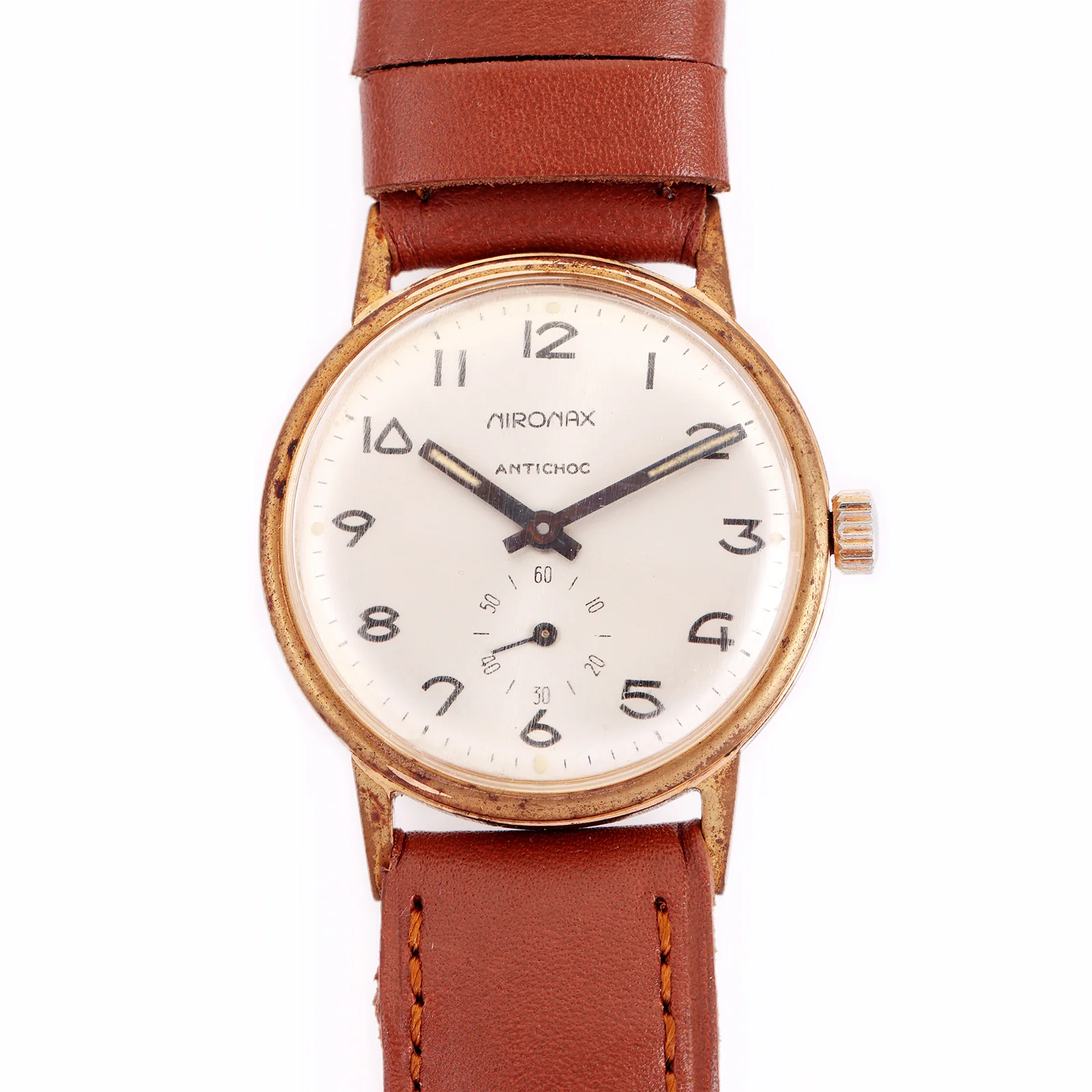 Montre Vintage Nironax — Chiffres Arabes, Petite Seconde