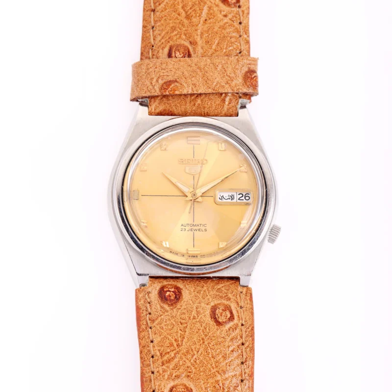 Montre Vintage Seiko 5 — 7S36, Cadran Or, 35 mm