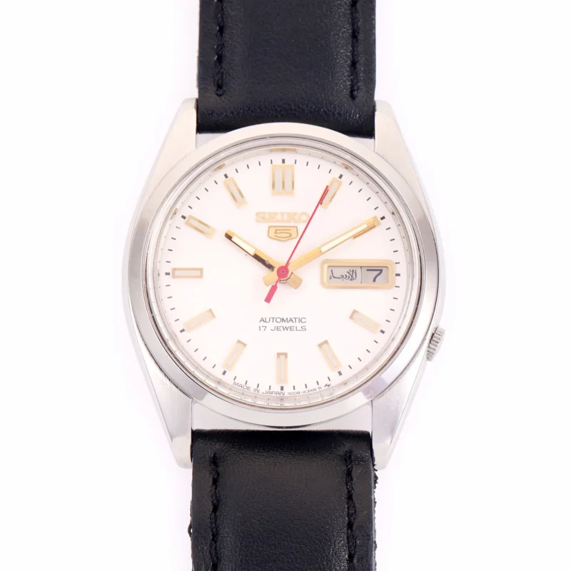 Montre Vintage Seiko 5 — Réf. 7009-821x, Cadran Blanc