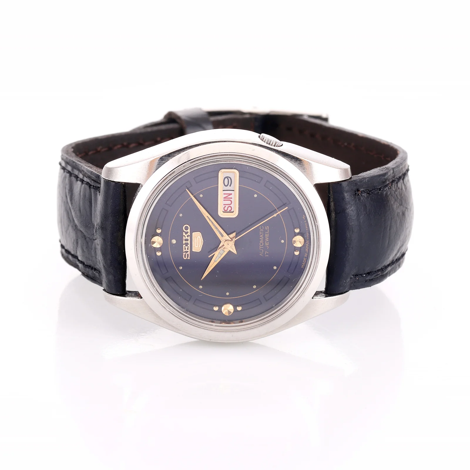 Montre Vintage Seiko 5 — Réf. 7009-8760, Cadran Bleu Nuit