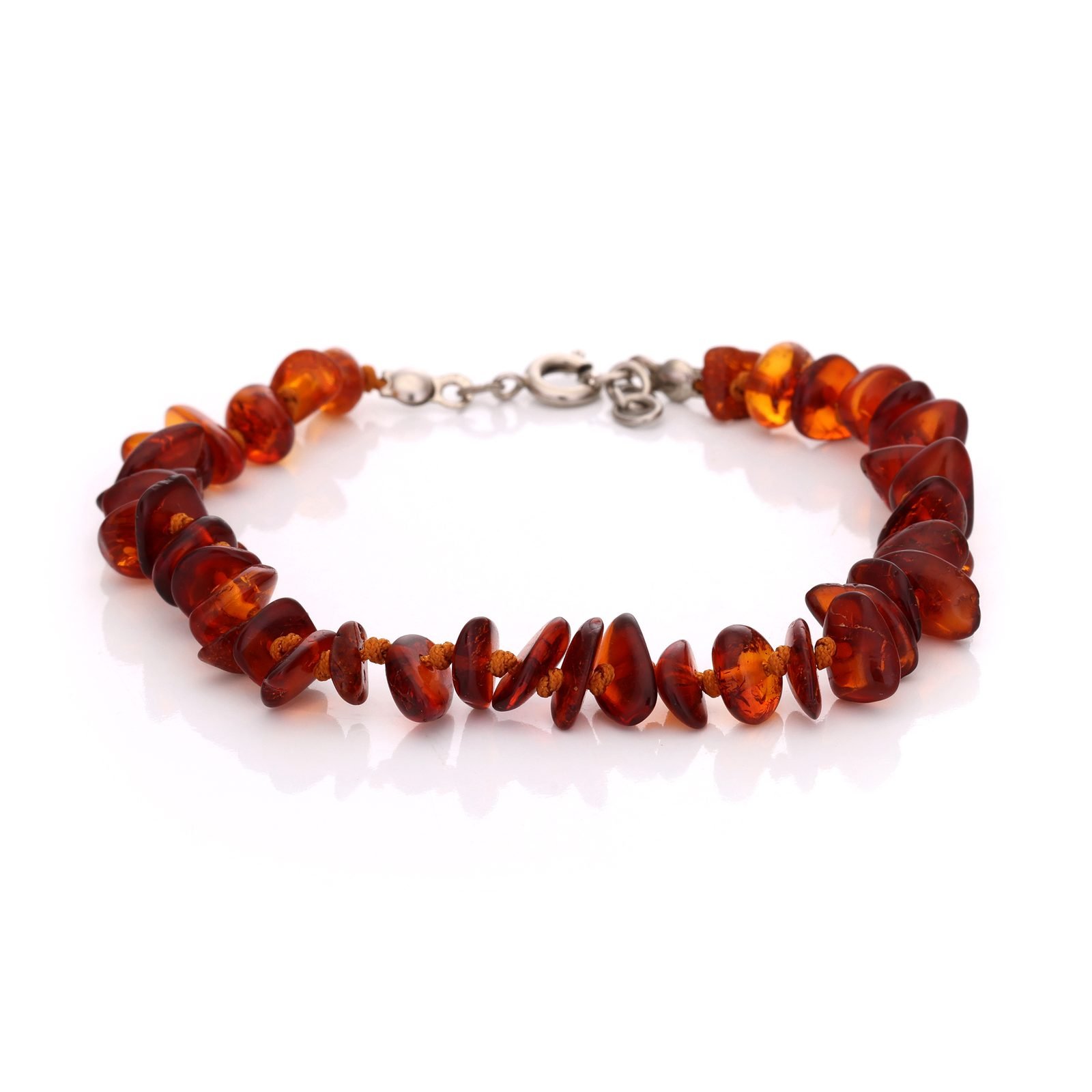 Bracelet Ambre Naturel — Pépites Nouées