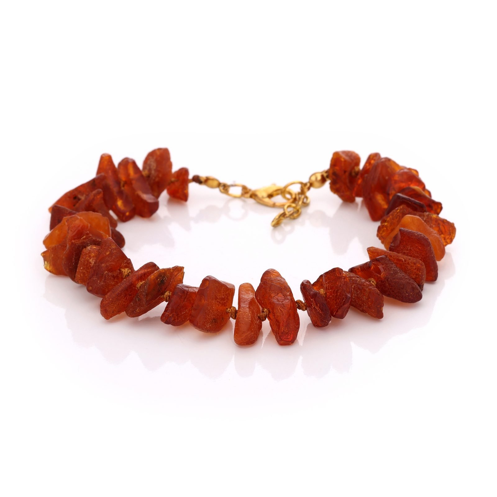 Bracelet Ambre Naturel — Pointes Brutes