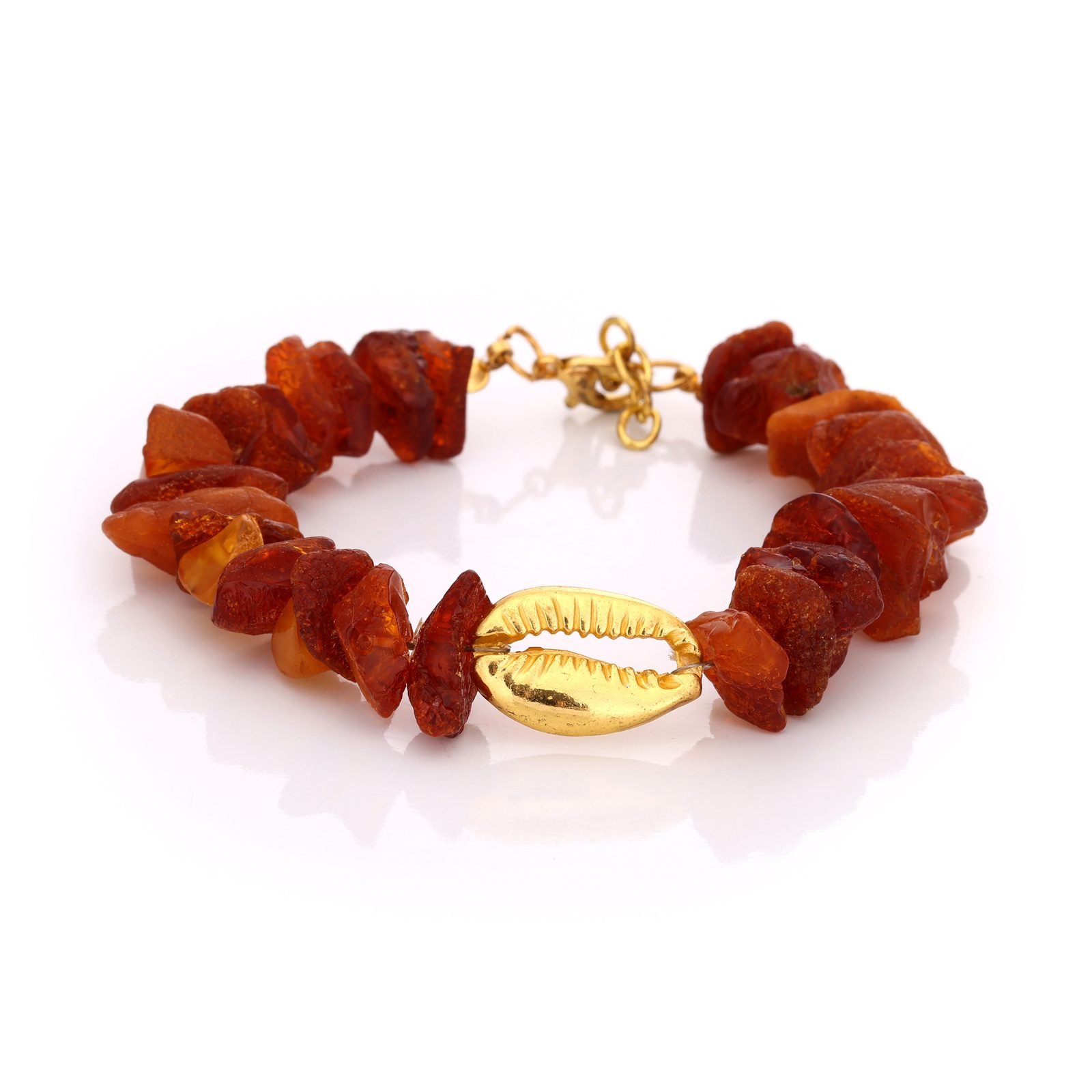 Bracelet Ambre Naturel — Chips & Cauri Doré