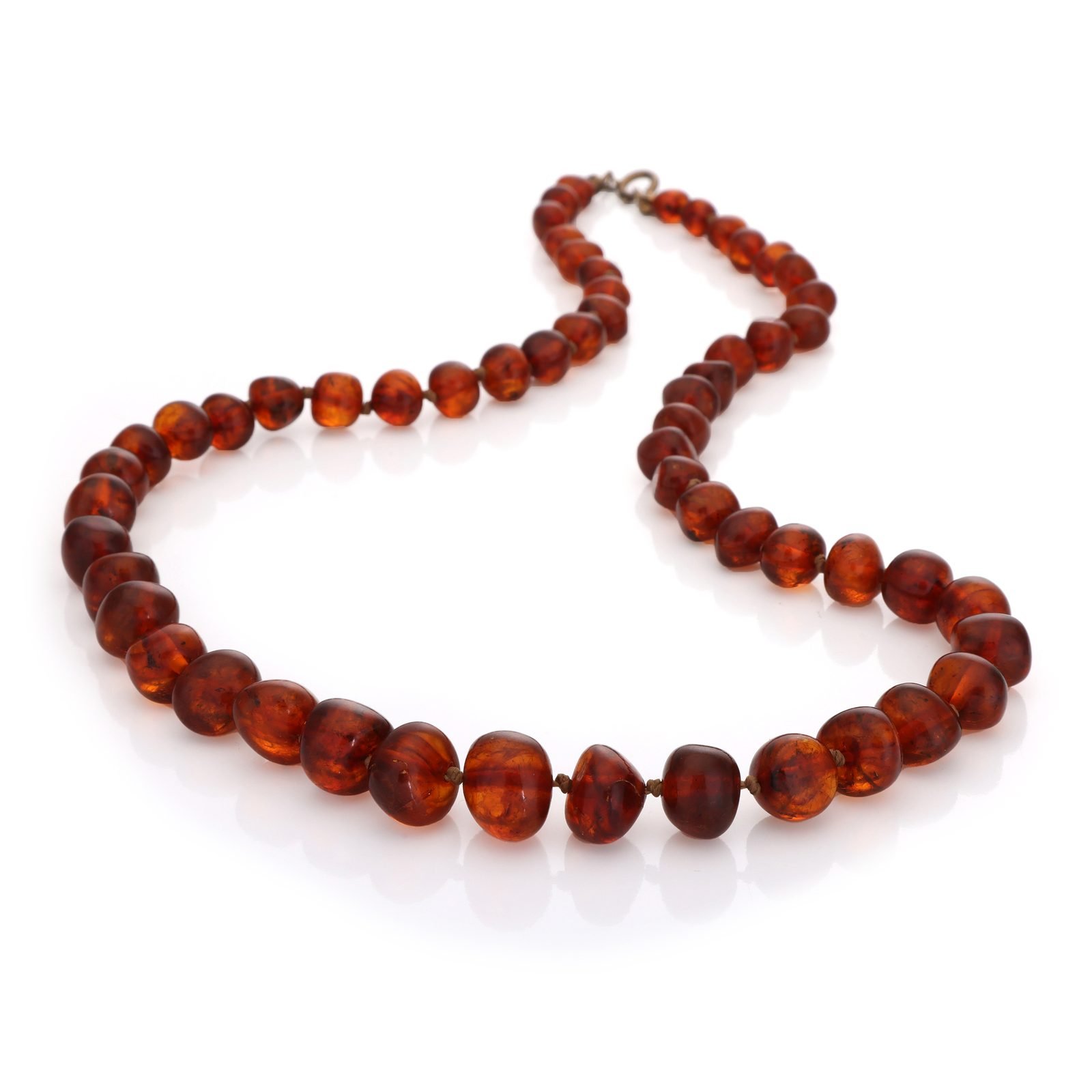 Collier Ambre Naturel — Boules Fumées