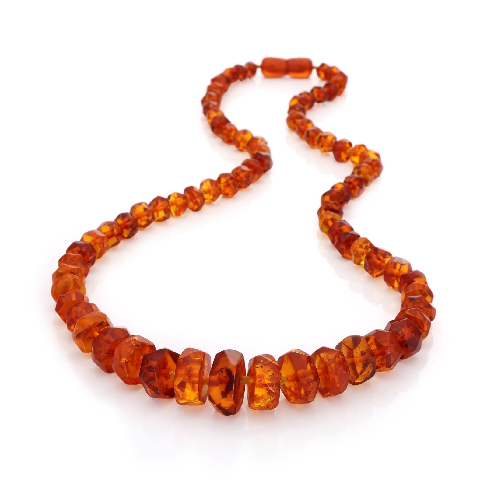 Collier Ambre Naturel — Rondelles Facettées
