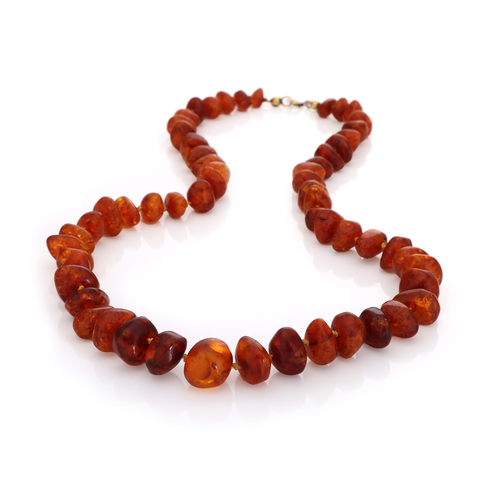 Collier Ambre Naturel — Galets Roulés