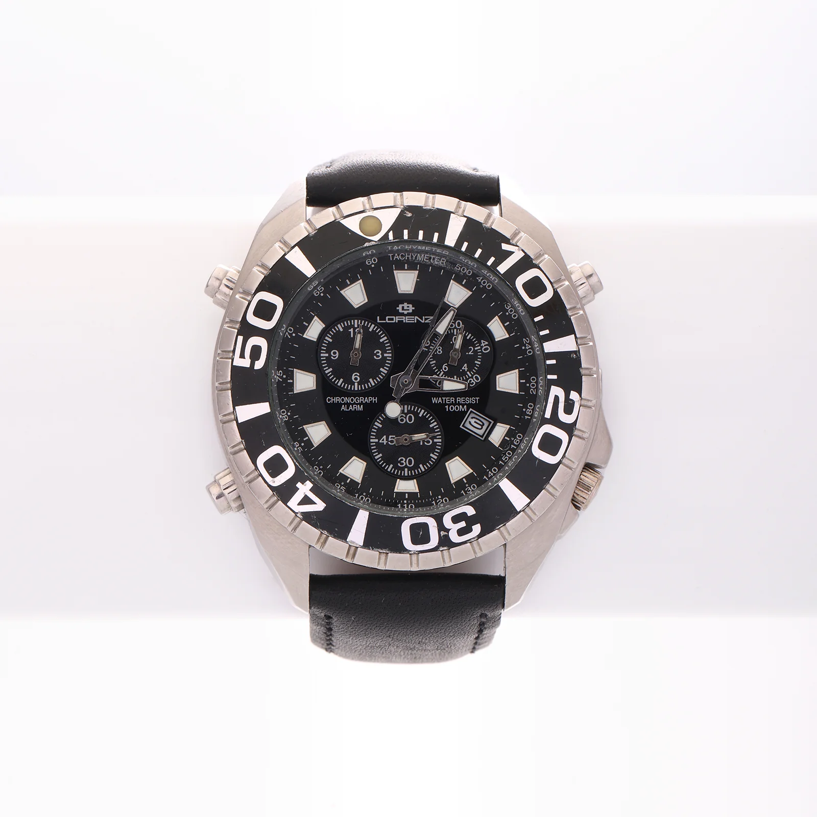 Montre Vintage Lorenz — Chronographe-Alarme 44 mm, Lunette Tournante