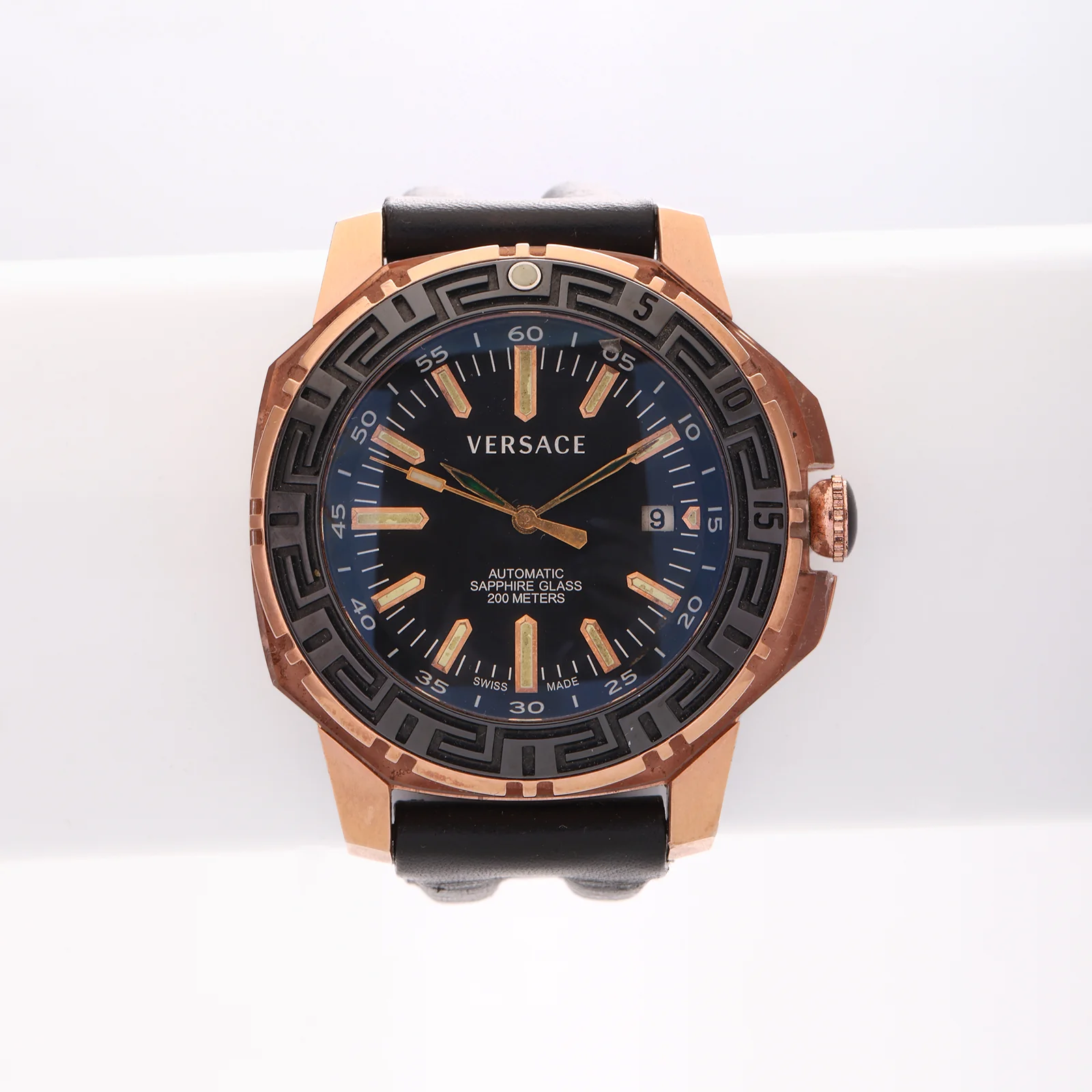 Montre Vintage Versace — Sport Tech Diver Automatic, Or Rose et Bleu